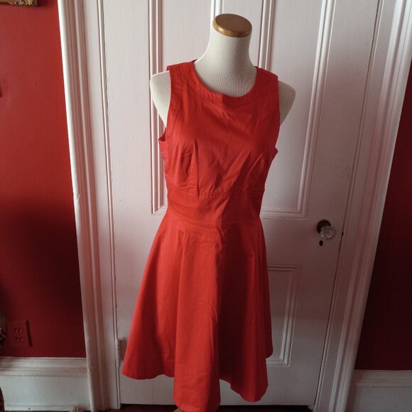 French Connection Dresses & Skirts - FRENCH CONNECTION DEEP CORAL COTTON SLEEVELESS DRESS NEW NWOT 8